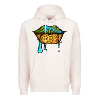 Pale Pink summer vibes pineapple lips Premium Hoodie - Jasminsmagicworld
