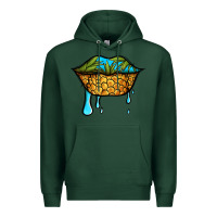 Sports Green summer vibes pineapple lips Premium Hoodie - Jasminsmagicworld