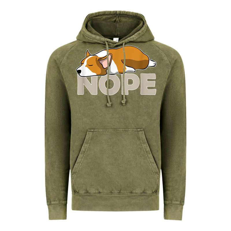 Nope Lazy Corgi Vintage Hoodie by linhVisuals | Teevron