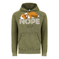 Vintage Olive nope lazy corgi Vintage Hoodie - linhVisuals