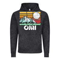 Vintage Black ojai california mountains & sun retro 80s graphic Vintage Hoodie - linhVisuals