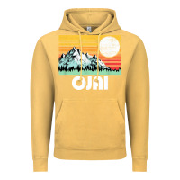Vintage Mustard ojai california mountains & sun retro 80s graphic Vintage Hoodie - linhVisuals