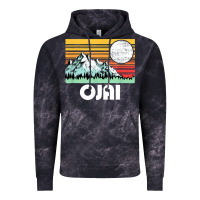 Cloud Black ojai california mountains & sun retro 80s graphic Vintage Hoodie - linhVisuals