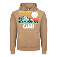 Vintage Coffee ojai california mountains & sun retro 80s graphic Vintage Hoodie - linhVisuals