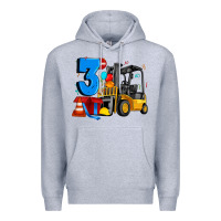 Heather Grey forklift birthday three Premium Hoodie - Artiststas