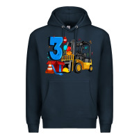 Navy forklift birthday three Premium Hoodie - Artiststas
