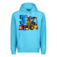 Ocean Blue forklift birthday three Premium Hoodie - Artiststas