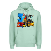 Seafoam forklift birthday three Premium Hoodie - Artiststas