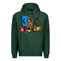 Sports Green forklift birthday three Premium Hoodie - Artiststas