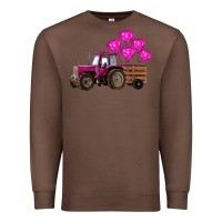 Chestnut valentines day pink tractor with pink heart balloo Premium Sweatshirt - RanaPortraitStore