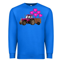 True Royal valentines day pink tractor with pink heart balloo Premium Sweatshirt - RanaPortraitStore