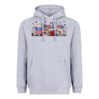 Heather Grey 4th of july coffe cups Heavyweight Hoodie - RanaPortraitStore