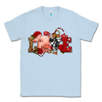 Dusty Blue love with pig olivia Classic Tee - OliviaCreatesArt