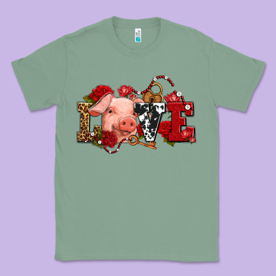 Love With Pig Olivia Classic Tee Designed By Oliviacreatesart