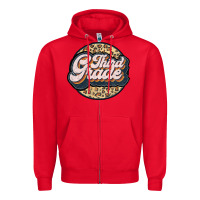 Red third grade Zipper Hoodie - JahusDesignShop