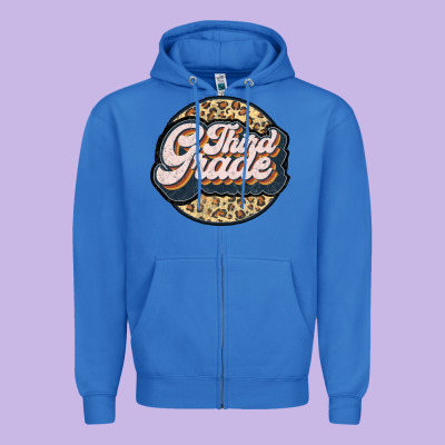 Third Grade Zipper Hoodie Designed By Jahusdesignshop