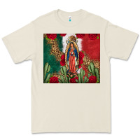 Our Lady Of Guadalupe Mexican Flag Roses Cactus Premium Tee | Teevron