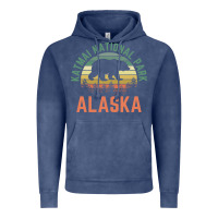 Vintage Denim katmai national park alaska bear hiking travel nature retro pullover h Vintage Hoodie - linhVisuals