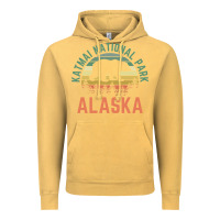 Vintage Mustard katmai national park alaska bear hiking travel nature retro pullover h Vintage Hoodie - linhVisuals