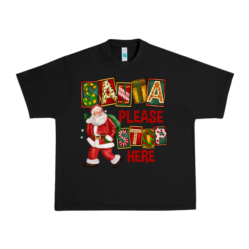 Santa Please Stop Here Urban Heavy Tee by FaDigitalArtStudio | Teevron