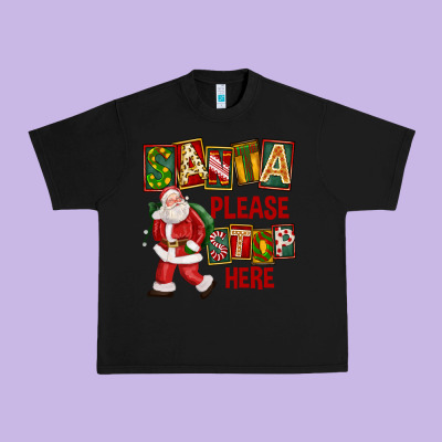 Santa Please Stop Here Urban Heavy Tee Designed By Fadigitalartstudio