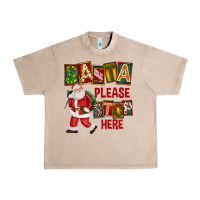 French Oak Santa Please Stop Here Urban Heavy Tee - FaDigitalArtStudio