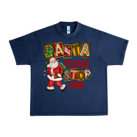 Navy Santa Please Stop Here Urban Heavy Tee - FaDigitalArtStudio
