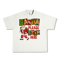 Pistachio Santa Please Stop Here Urban Heavy Tee - FaDigitalArtStudio