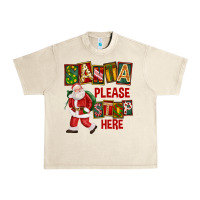Sandshell Santa Please Stop Here Urban Heavy Tee - FaDigitalArtStudio