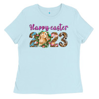 Baby Blue Happy Easter 2023 Ladies Tee - BundleAndBundleShop