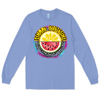 Colony Blue Hello Summer Long Sleeve Tee - CowhideDigitalArt