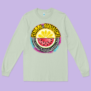Hello Summer Long Sleeve Tee Designed By Cowhidedigitalart