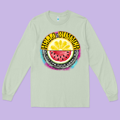 Hello Summer Long Sleeve Tee Designed By Cowhidedigitalart