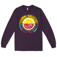 Plum Hello Summer Long Sleeve Tee - CowhideDigitalArt
