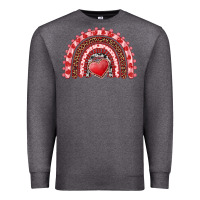 Charcoal Heather valentines day rainbow with heart Premium Sweatshirt - RanaPortraitStore