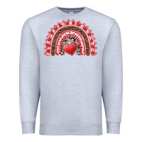 Heather Grey valentines day rainbow with heart Premium Sweatshirt - RanaPortraitStore
