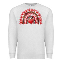 Oatmeal Heather valentines day rainbow with heart Premium Sweatshirt - RanaPortraitStore