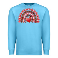 Ocean Blue valentines day rainbow with heart Premium Sweatshirt - RanaPortraitStore