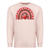 Pale Pink valentines day rainbow with heart Premium Sweatshirt - RanaPortraitStore