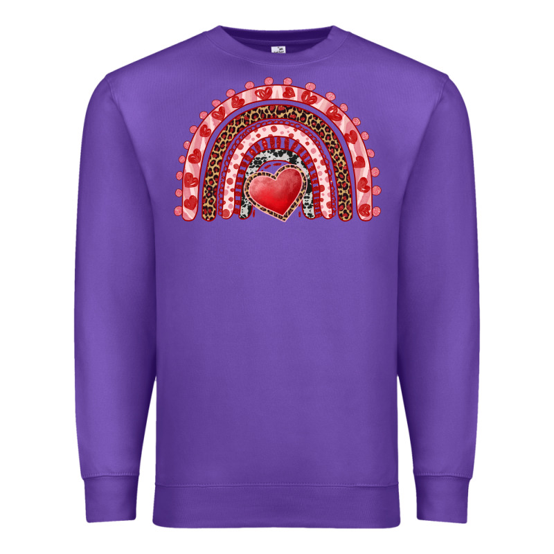 Valentines Day Rainbow With Heart Premium Sweatshirt by RanaPortraitStore | Teevron