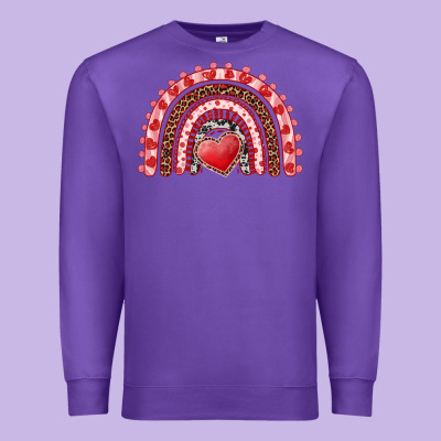 Valentines Day Rainbow With Heart Premium Sweatshirt Designed By Ranaportraitstore