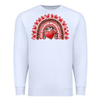 White valentines day rainbow with heart Premium Sweatshirt - RanaPortraitStore