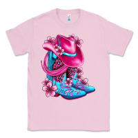 Bubblegum Pink valentine cowboy boots and hat olivia Classic Tee - OliviaCreatesArt
