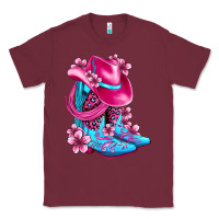 Burgundy valentine cowboy boots and hat olivia Classic Tee - OliviaCreatesArt
