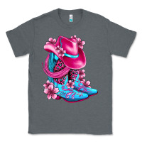 Charcoal Heather valentine cowboy boots and hat olivia Classic Tee - OliviaCreatesArt
