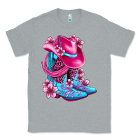 Heather Grey valentine cowboy boots and hat olivia Classic Tee - OliviaCreatesArt