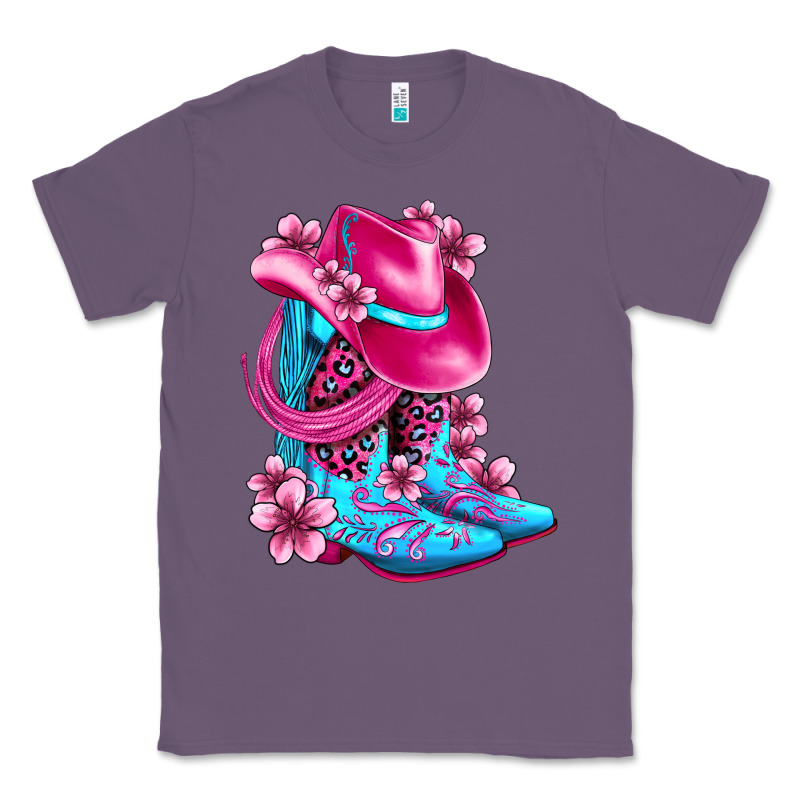Valentine Cowboy Boots And Hat Olivia Classic Tee by OliviaCreatesArt | Teevron