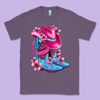 Valentine Cowboy Boots And Hat Olivia Classic Tee Designed By Oliviacreatesart