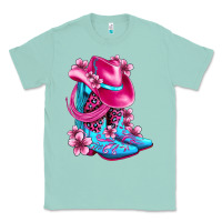 Seafoam valentine cowboy boots and hat olivia Classic Tee - OliviaCreatesArt
