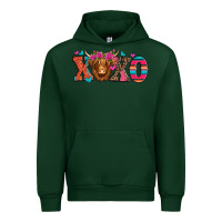 Forest Green xoxo valentine's day highland cow Urban Hoodie - Jasminsmagicworld